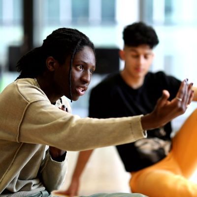 Participants and Guildhall students in a Supported Application Scheme workshop